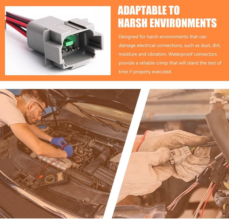 ZNDAW DT 8 Pin Connector Kit, 16 AWG Automotive Waterproof Electrical Plug 8 Way Male Female Socket, DT04-2P DT06-8S Connectors with Crimp Wire Terminals for Car Truck Motorcycle - Image 5